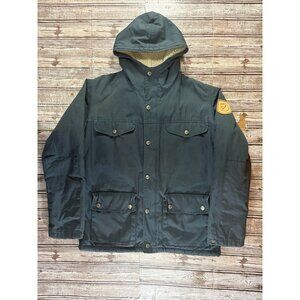 Fjallraven Greenland Winter Wax sherpa lined hooded Parka size Small color blue